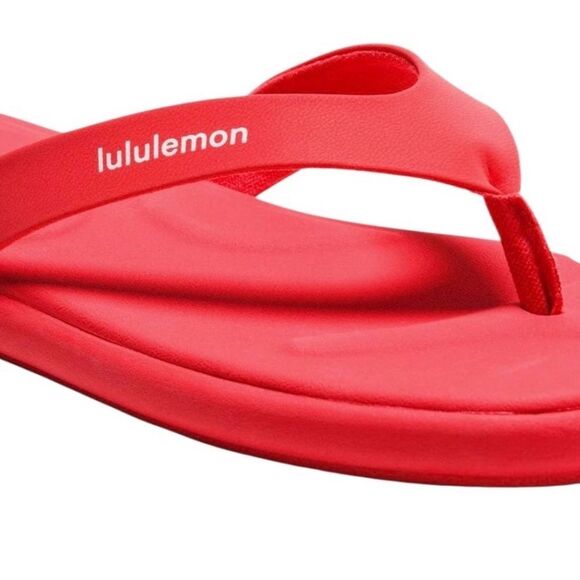 Lululemon Womens Restfeel Flip-Flop Red Glow / Red Glow / White 8 - Picture 11 of 16